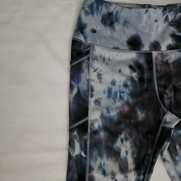 Aeropostale Sport Women's Black/White/Blue Tie Dye Print Leggings Size L/G - Picture 6 of 13
